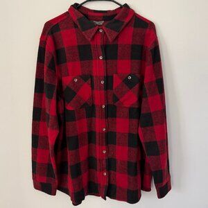 NWT Member's Mark Red Flannel Cozy Button-Down Shirt Size: XL